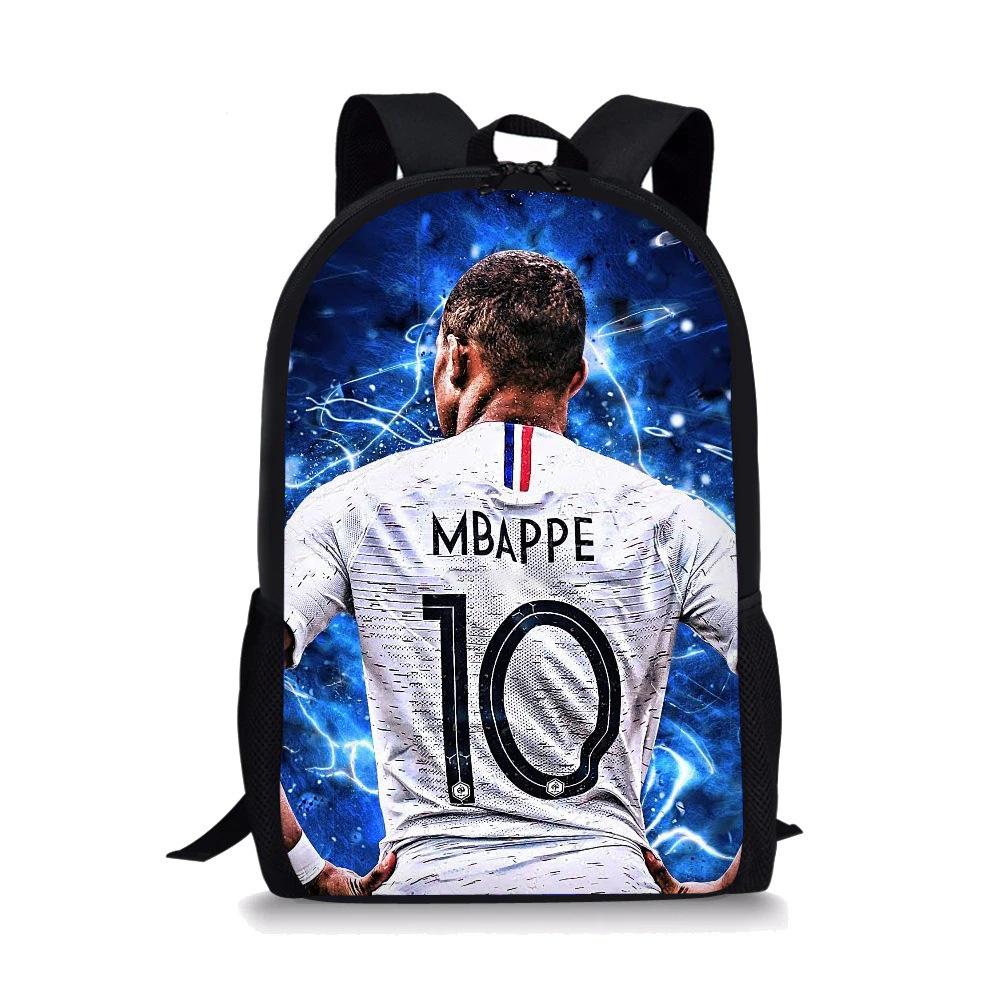 Football Star Surrounding Messi Mbappe Neymar Backpack Student School Bag Backpack 17inch x backpack bag