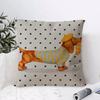 Artistic Dachshund Cushion Cover Eco Linen Pillow Case  DoubleSided Print Breathable  Durable Hidden Zipper Home Decor Gift