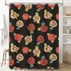 Vintage Floral Shower Curtain Waterproof Bathroom Decor Wall Hanging Black Red Pink Green Leaves Pattern Size 180x240cm