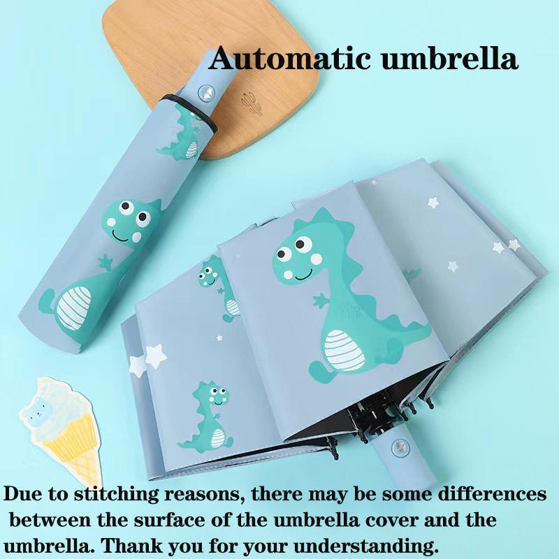 Automatic umbrella Cute dinosaur automatic children umbrella Sunshade Thickening and Durable Travel folding automatic umbrella