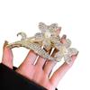 Elegant Chinese Rose & Lily Hair Claw Clip - Vintage Style for Women