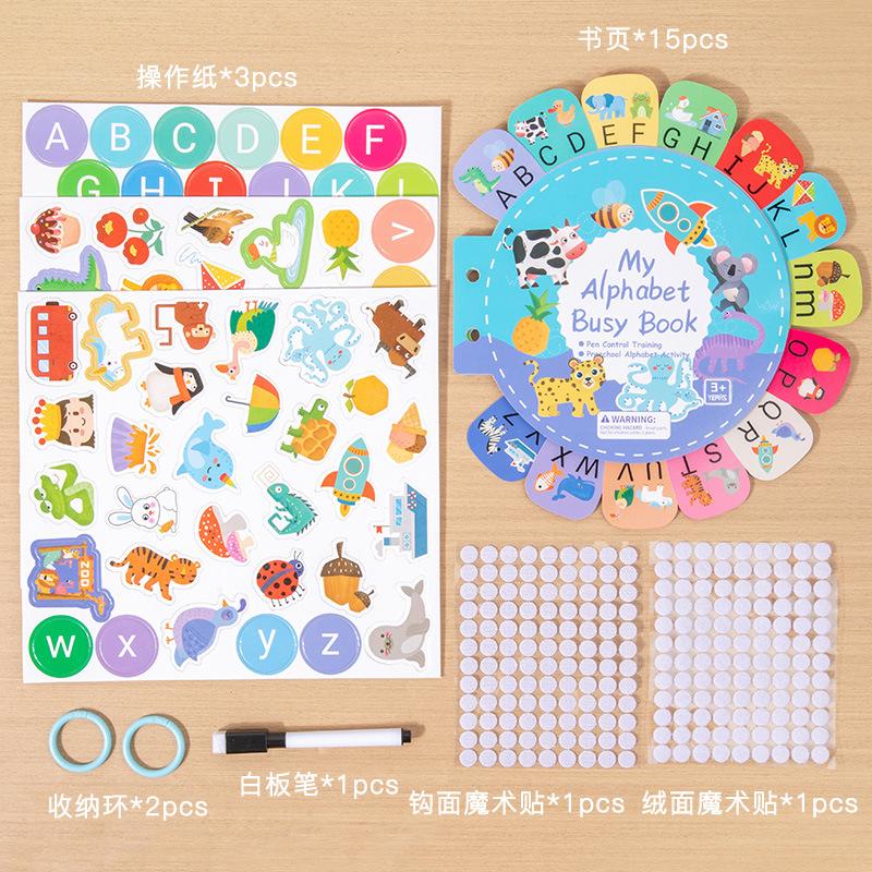Busy Book Quiet Book Activity Book Alphabet Sticker Book For Children Brain Training Book Quiet Book Letter Awareness