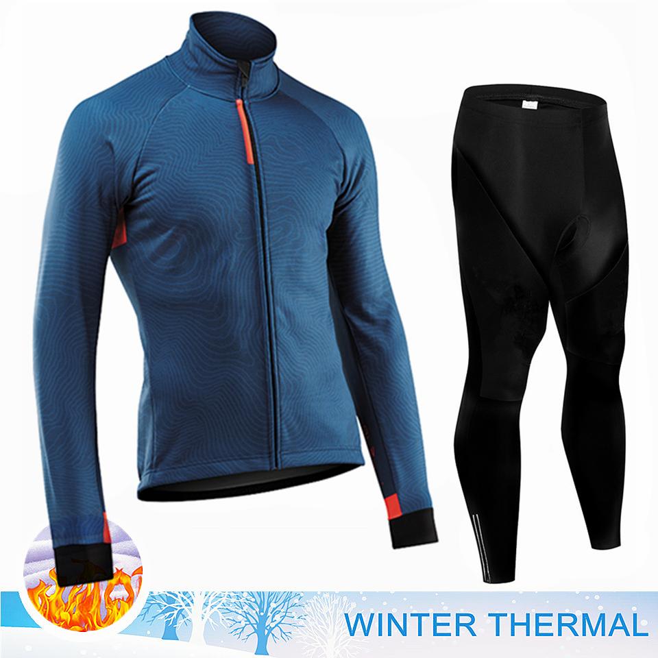 2025 Pro Team Winter Thermal Fleece Cycling Jersey Set Long Sleeve Bicycle Clothing Mtb Bike Wear Maillot Ropa Ciclismo Cycling