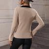 Women's Fashion Pullover Knit Flared Sleeve Lapel Sweater