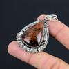 Friendship Day Sale Pear Mahogany Obsidian Stone New Pendant Jewelry 925 Silver