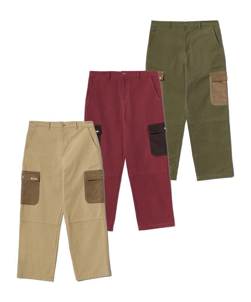 PEACE MAKER Corduroy Point Cotton Work Pants (Burgundy)
