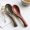 Japanese-Style Kiln-Changed Spoons, Rice/Soup/Porridge/Dessert Spoons, Household & Restaurant Use Curved Soup Spoons