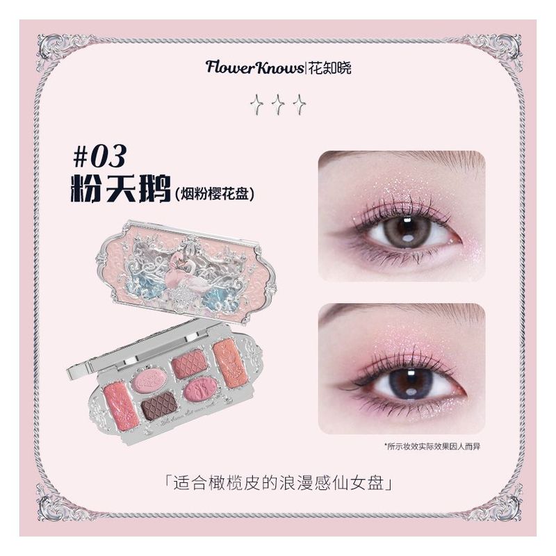 Flower Knows - 6 Shade Eyeshadow Palette - #03 Pink Swan
