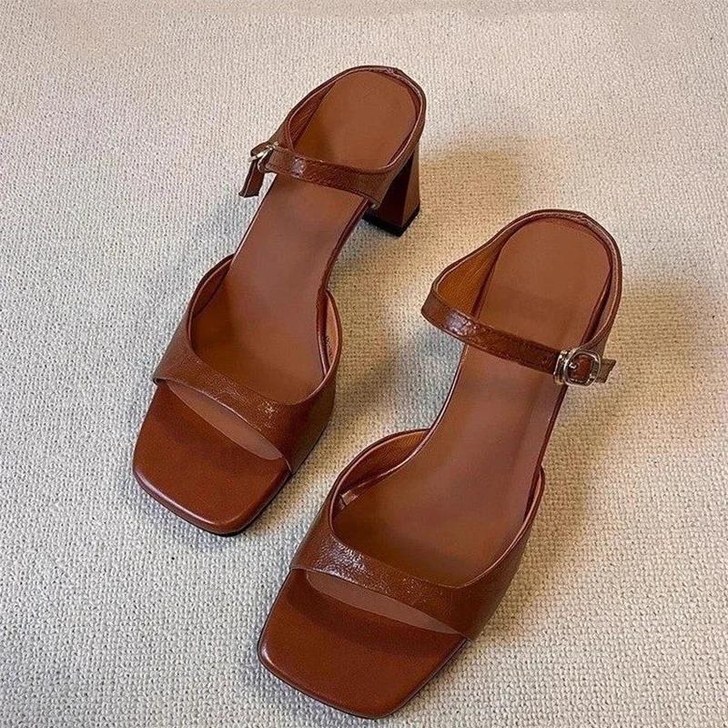 Fashion High Heels Women Slippers Chunky Elegant Heels Shoes Heeled Sandals 2025 Summer Pumps Flip Flops New Party Mujer De Sandalias