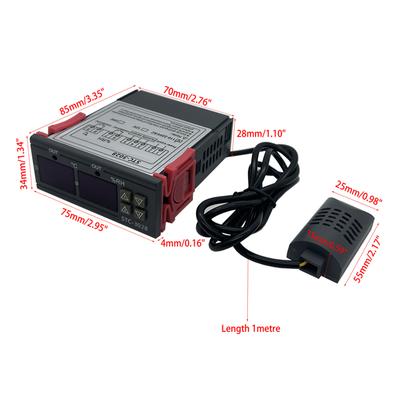 STC-3028 Dual Digital Thermostat Temperature Humidity Control Thermometer Hygrometer Incubator Controller AC 220V DC 12V 24V