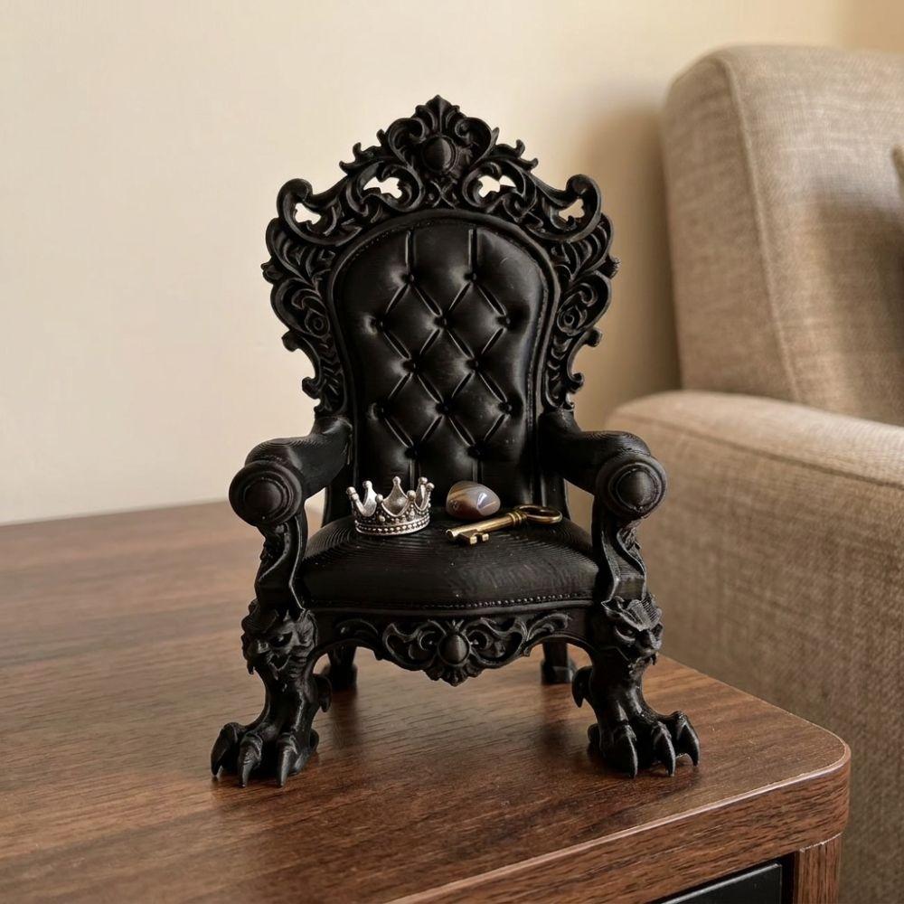 3D Printed Luxury Throne Stand Dark Style Figure Throne Seat  Figure Collectors