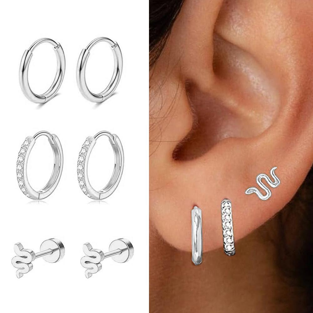 14K Gold Stainless Steel Earrings Flat Back Earrings Small Cartilage Hoop Earring for Women Hypoallergenic Multiple Piercing