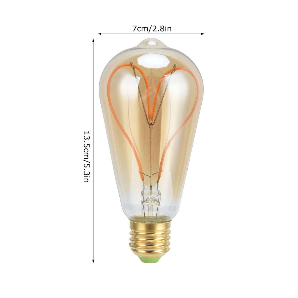 Vintage Ampul E27 4W Yüksek Işık Geçirgenliği Esnek Spiral Filament Ayarlanabilir Parlaklık Sıcak Işık LED Ampul