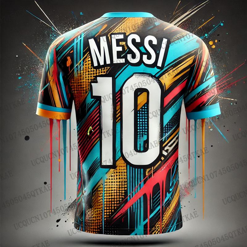Letní fotbalové tréninkové tričko Top Messi 10 Speciální edice Soutěžní fotbalový dres Dospělí Děti Venkovní Rychleschnoucí Trička