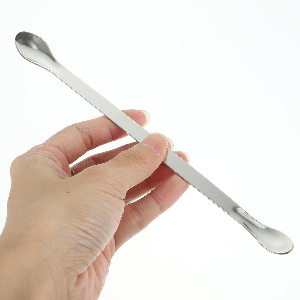 2 Pcs Stainless Steel Sampling Experiment Double-Head Spatula Set - 304 Stainless Steel Lab Tools for Powder Mixing and Precision Sampling