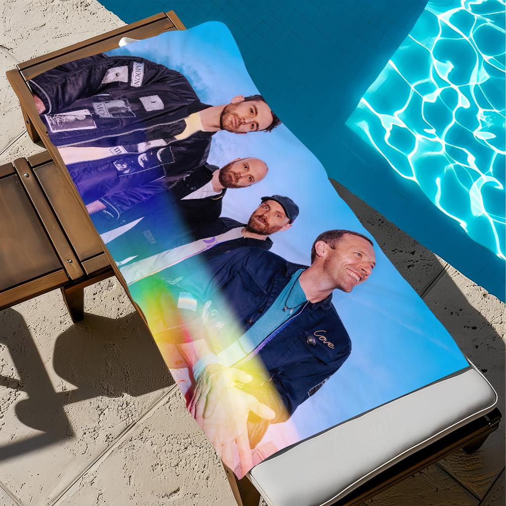 

Rock Band C-Coldplay Moon Music Towel Soft Pool Gift For Travel Gym Shower Camping Quick Dry Sports Large Beach Towel W30*H60(CM)