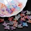 50Pcs Butterfly Glazed Glass Beads Gradient Color Mini Lampwork Beads for DIY Bracelet Necklace Manicure Jewelry Hair Accessorie