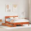 Vidaxl Bed Frame Without Mattress, Waxed Brown, 160X200 Cm, Solid Pine