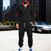 Men's Casual Heavy-duty Fleece Loose Stand-up Collar Casual Sweatshirt, Men's Sportswear Workwear Sweatshirt And Pants Set
