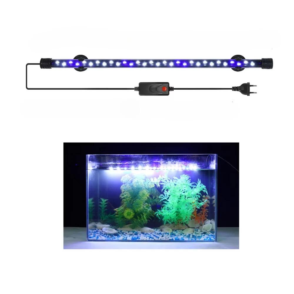 Pflanzenwachstumslicht Aquarium LED-Licht Wasserdicht Fischbeckenlicht 18-48CM Unterwasser-Aquarien Dekor Beleuchtung 90-260V 5730 Chip