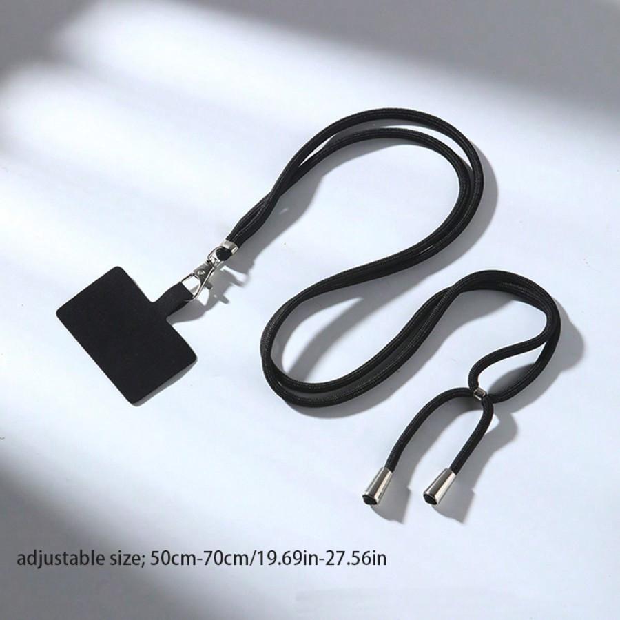 

1pc Adjustable Universal Phone Lanyard Strap, Detachable Colorful Neck Strap, Anti-Lost Phone/Key Chain Safety Cord Gifts For Mother, Family, Friends чёрный