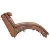 Massage Chaise Lounge with Cushions Brown Faux Suede Finish