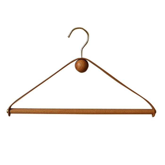 Vintage Clothes Hangers Leather+Wood Design Coat Trousers Hanger for Clothing Display Drying Rack Wardrobe Storage Organization