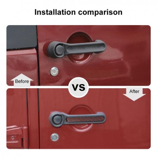 Exterior Door Handle erts Cover Trim for 4-Door Jeep Wrangler JK JKU 2007-17