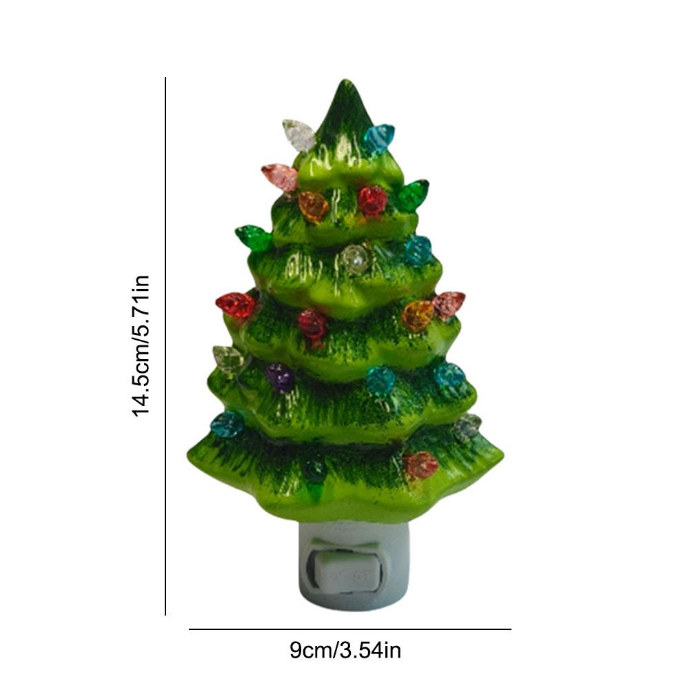 Christmas Tree Night Light with ON/Off Switch Vintage Christmas Nightlight Plug In Decorative Retro Christmas Tree Wall Light