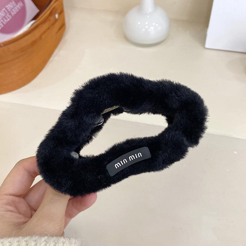 Colorful Large Plush Rectangular Claw Hair Clip for Women's Updo