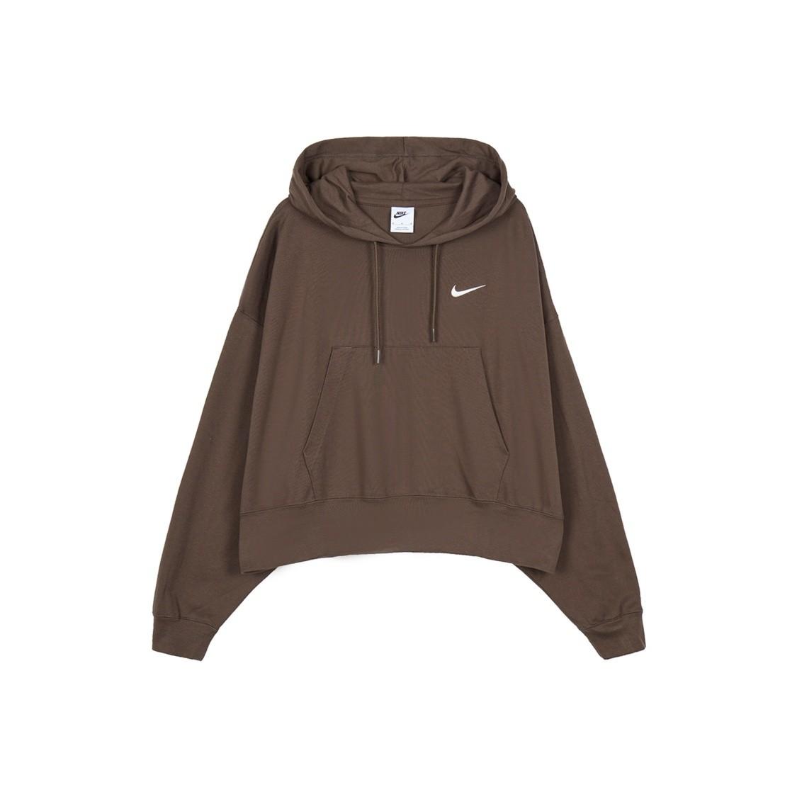 Nike Women s Solid Color Pullover Hoodie in Brown XS