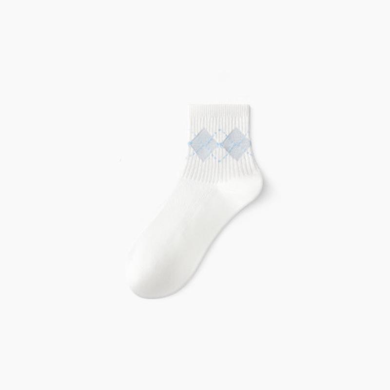 Women's Mid-Calf Odor-Resistant Cotton Socks - Breathable and Thin for Summer
