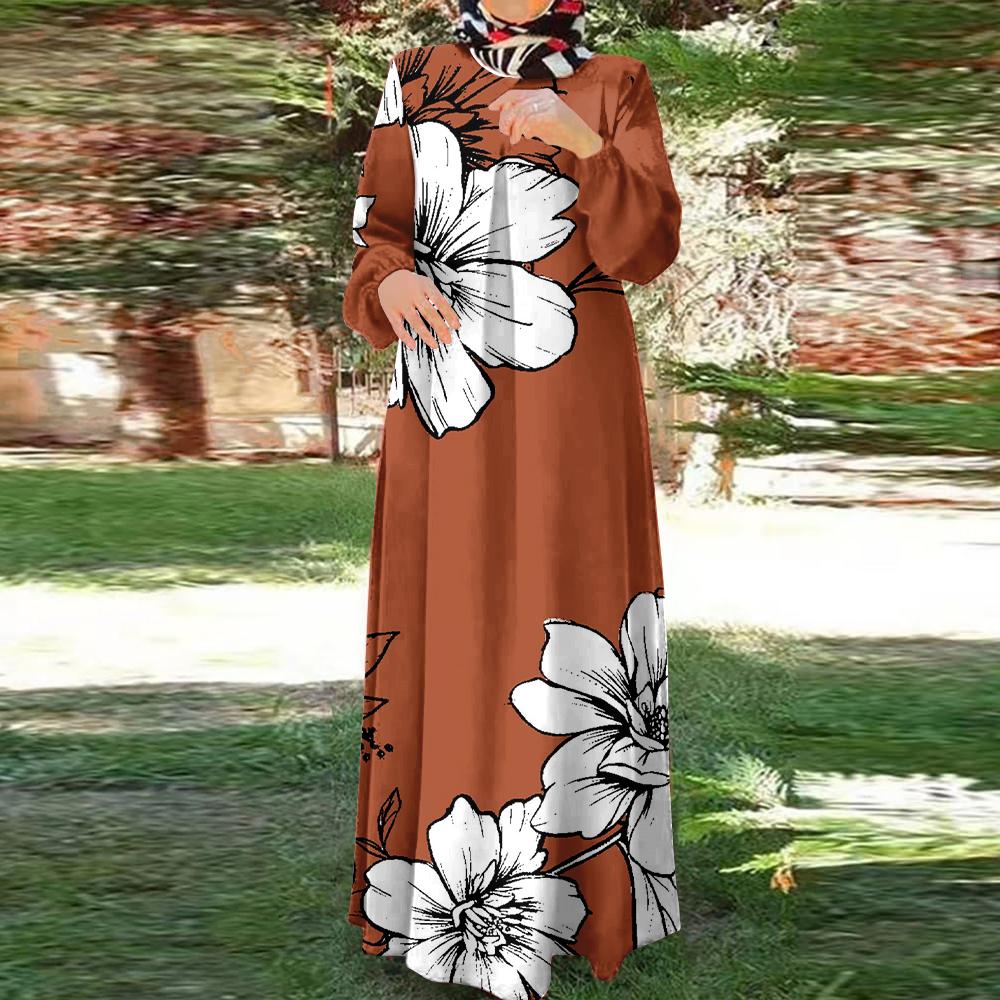 

Исламские платья, новейшая коллекция 2025 года, подходят для мусульманок, свободные платья, элегантные принты, мягкие и длинные, свободные и удобные, Рождество L красный