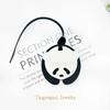 Cute panda bag pendant, top layer cowhide charm, leather backpack, animal charm key chain