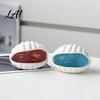 Minimalist Home Decor Ocean Theme Ceramic Jewelry Tray for Vanity Rings Earrings Necklaces Decorative Small Item Organizer Shell/Conch Trinket Dish