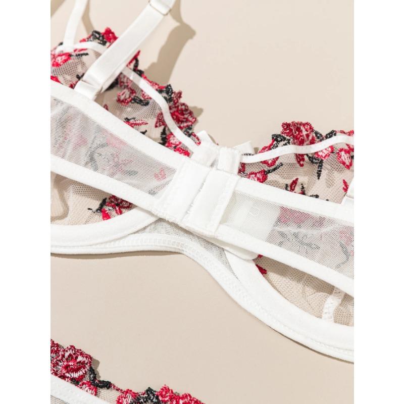 Night Beautiful Sexy Women Underwear Set 2 Piece Floral Embroidery Underwear Sexy Erotic Lingerie Underwear Set