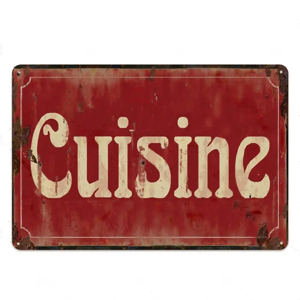 Place Plaque Metal Vintage Shabby French Text Sign Wall Tin Sign Decor For Toilet Cuisine Shop Crafts Decorative Plate Painting