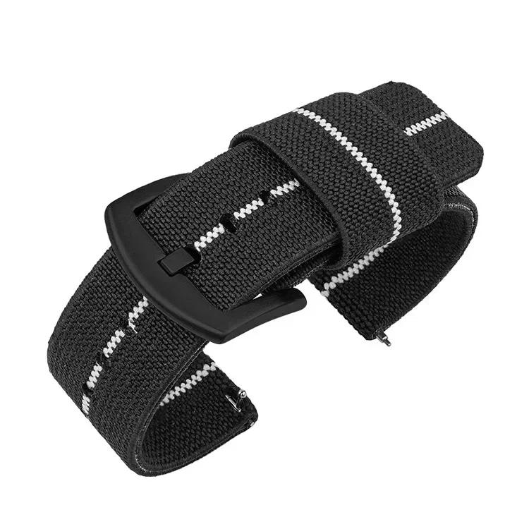 18mm 20mm 22mm 24mm Nylon Watch Band for Seiko Army Military Woven Elastic Strap Quick Release Wristband Men's Sport Watch Bands
