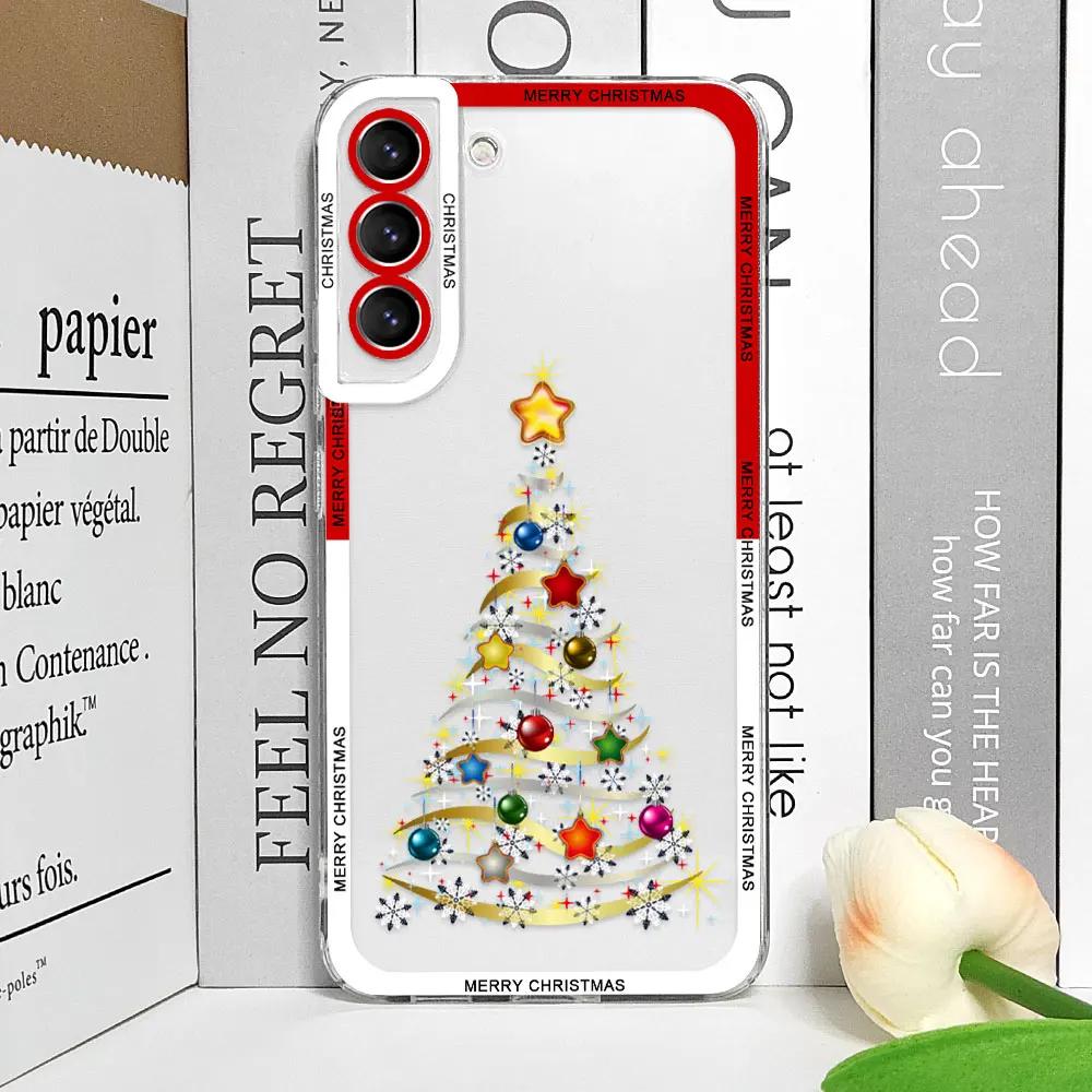 

Cute Merry Christmas Phone Case for Samsung Galaxy S25 S24 S23 S22 S21 Ultra Plus FE 5G Soft Cover Clear Fundas New Year Gifts Samsung S25