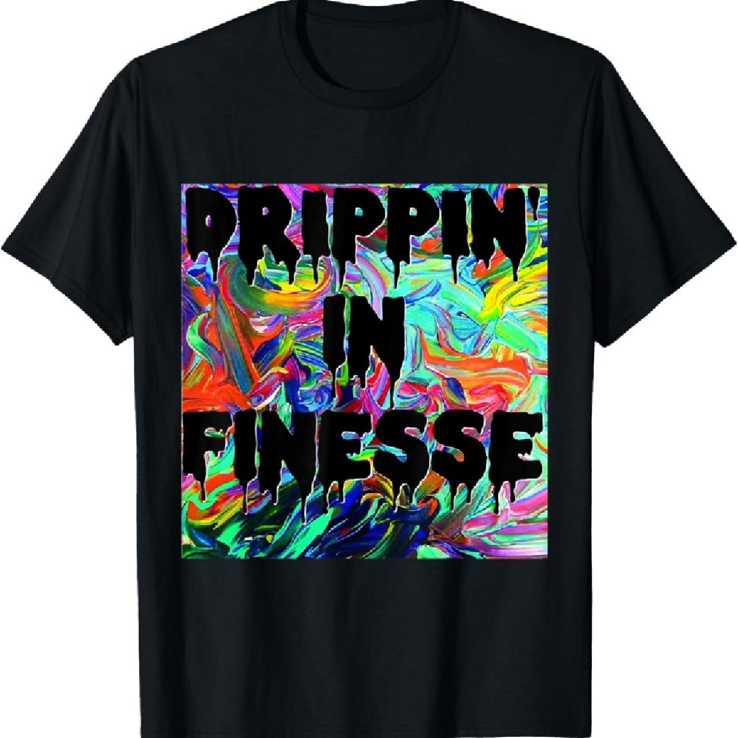 

Drippin In Finesse Красочная Яркая Футболка для Вечеринки в Стиле Дрип Футболка XXXXXL чёрный