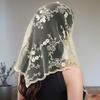 Elegante Sciarpa a Triangolo in Pizzo Sposa Europea e Americana: Velo Mantiglia Bianco e Nero per Donna