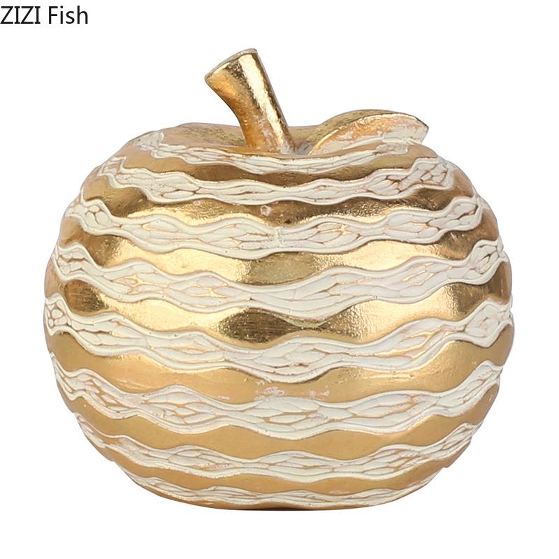 Creative Golden-plated Fruits Statue Apple/pear Ornaments Desk Decoration Resin Crafts Pineapple Sculpture Room Aesthetic Decor
