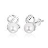 Elegant S925 Silver Camellia Pearl Stud Earrings for Women - Light Luxury Vacation Style
