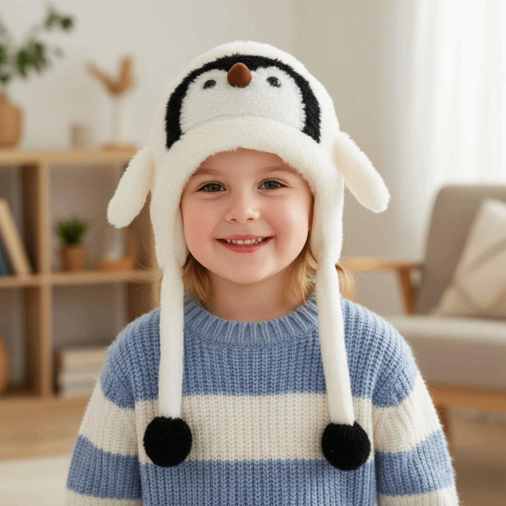 Windproof Cartoon Penguin Balaclava Hat Breathable Ear Protection Cap  Outdoor Activities