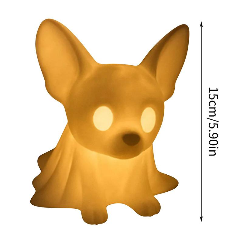 Halloween Dachshund Ghost Lamp, Halloween French Bulldog Glowing Ghost Figurine, Cute Dog Display Statue Nightlight Decorations