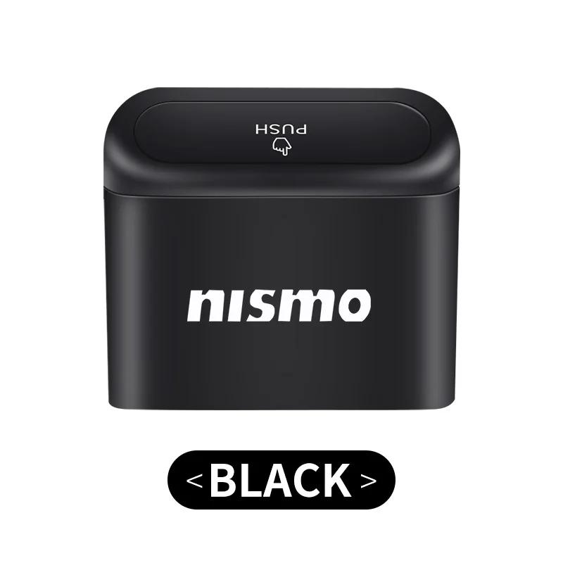 

Black ABS Square Can Interior Trash Storage Box Car Flip Cover Trash For Nismo Nissan Tiida Teana Skyline X-trail Almera Qashqai