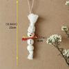 Bohemian Macrame Snowman Ornament Set, Handmade Wooden Bead Christmas Hanging Decor, 2/3/4Pcs Boho Winter Tree Decoration