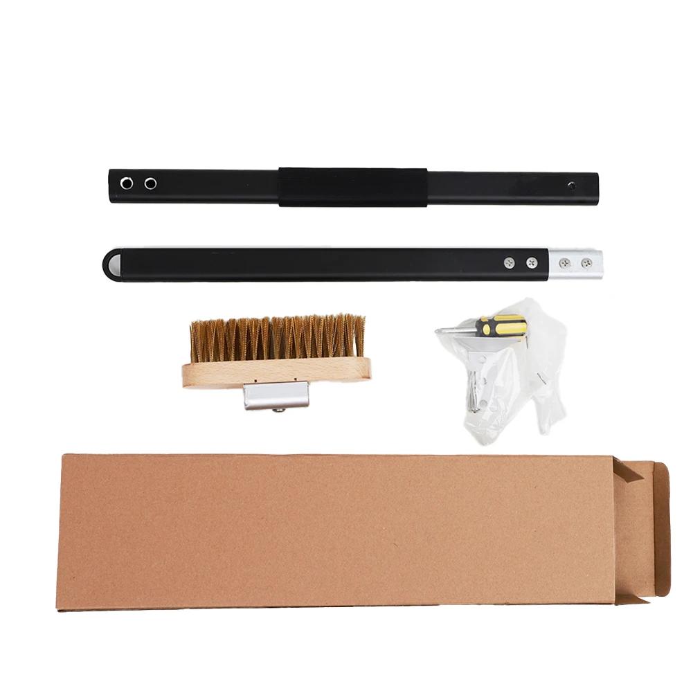 Innovative Pizza Oven Brush with Removable Aluminum Handle Steel Scraper Brass Bristles Comfortable Grip Effective Cleaning