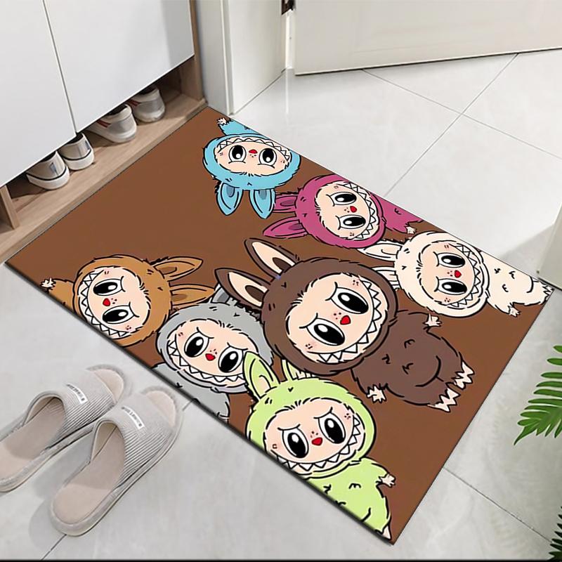 Labubu Teppich mit Aufdruck, für Bürostuhl Wohnzimmer Schlafzimmer Küche Raumdekoration Geschenke.