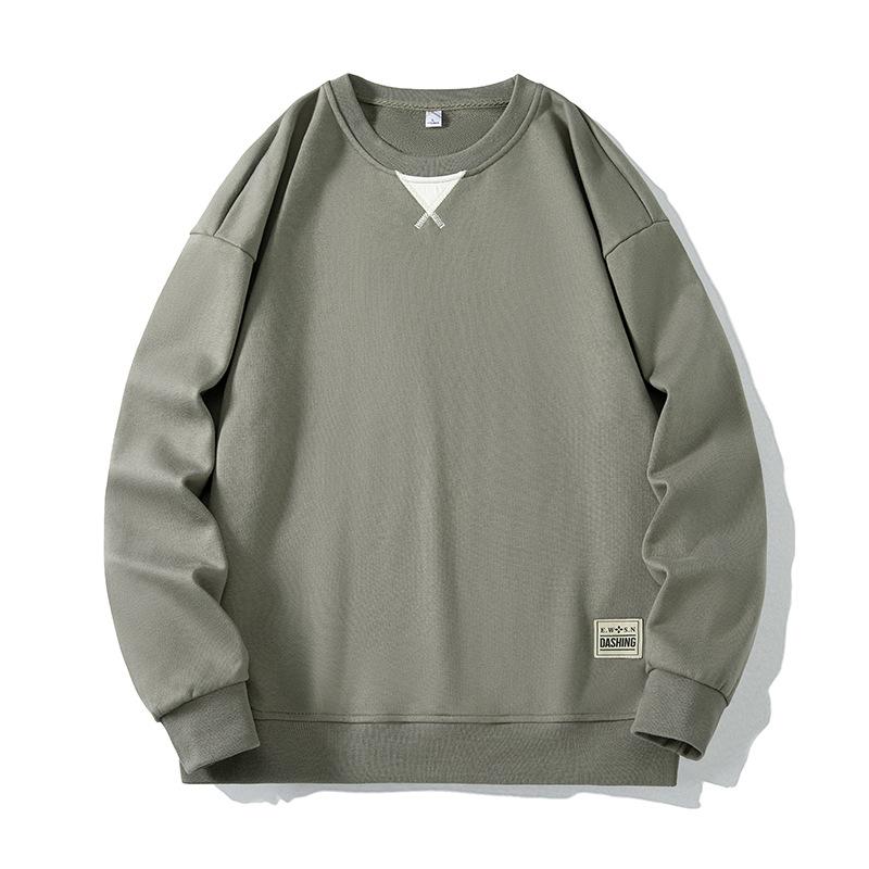 Maglione di grandi dimensioni da uomo primavera e autunno nuovo sciolto a maniche lunghe t-shirt sciolto tendenza più grasso fondo camicia da uomo